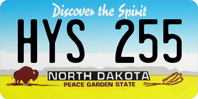 ND license plate HYS255