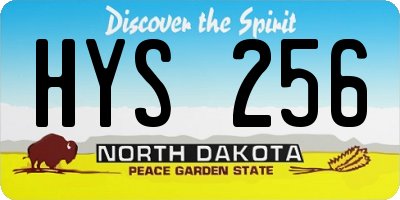 ND license plate HYS256