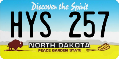 ND license plate HYS257