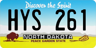 ND license plate HYS261