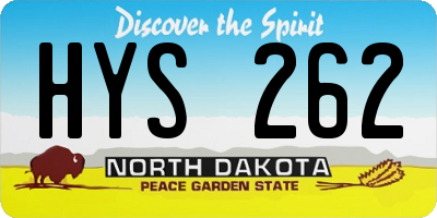 ND license plate HYS262
