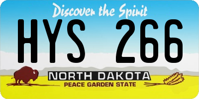 ND license plate HYS266