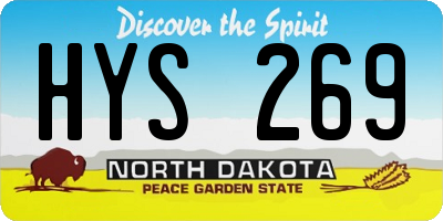 ND license plate HYS269
