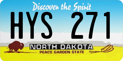 ND license plate HYS271