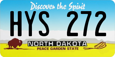 ND license plate HYS272