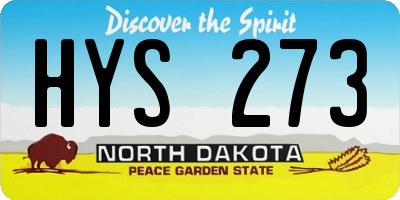 ND license plate HYS273