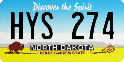 ND license plate HYS274