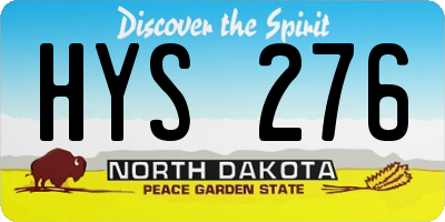 ND license plate HYS276