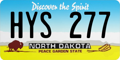ND license plate HYS277