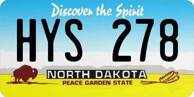 ND license plate HYS278