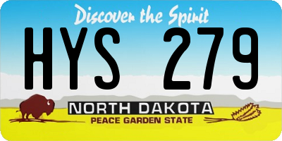 ND license plate HYS279