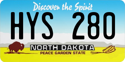 ND license plate HYS280