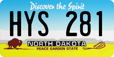 ND license plate HYS281