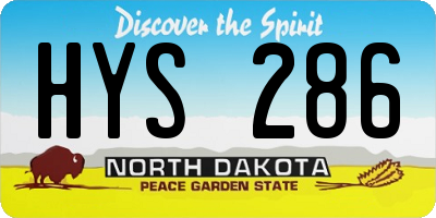 ND license plate HYS286