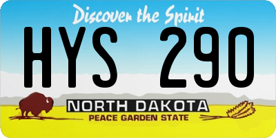 ND license plate HYS290