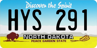 ND license plate HYS291