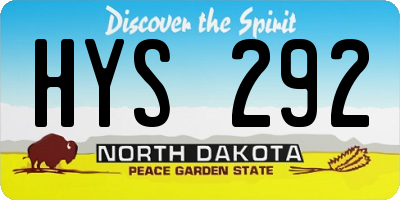 ND license plate HYS292