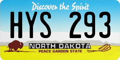 ND license plate HYS293