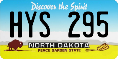 ND license plate HYS295