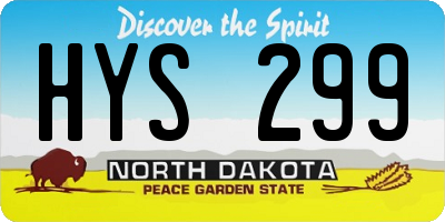 ND license plate HYS299