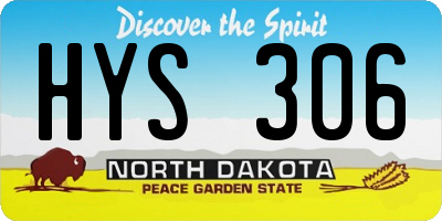 ND license plate HYS306