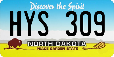 ND license plate HYS309