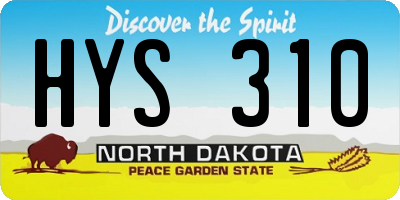 ND license plate HYS310