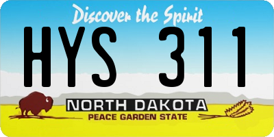 ND license plate HYS311