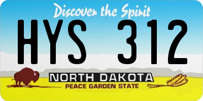 ND license plate HYS312