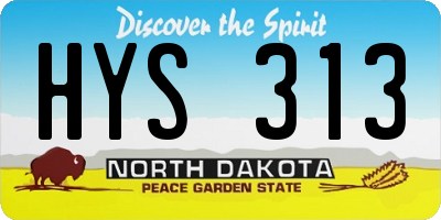 ND license plate HYS313