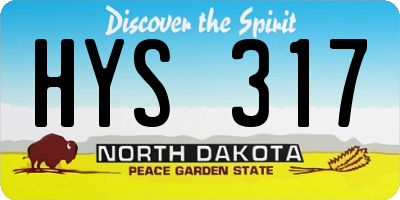 ND license plate HYS317