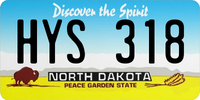ND license plate HYS318
