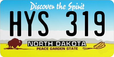 ND license plate HYS319