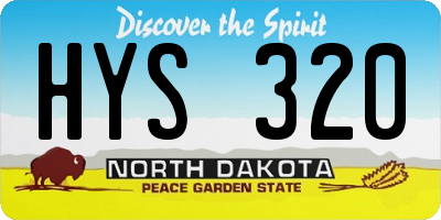 ND license plate HYS320