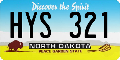 ND license plate HYS321