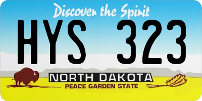 ND license plate HYS323