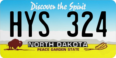 ND license plate HYS324