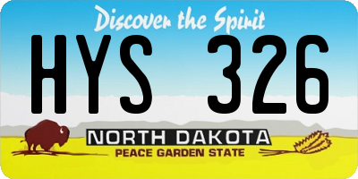 ND license plate HYS326
