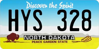 ND license plate HYS328
