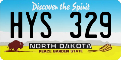 ND license plate HYS329