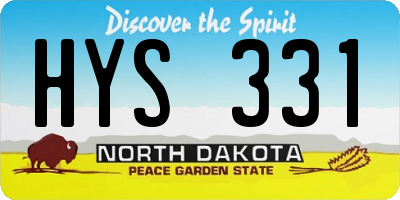 ND license plate HYS331