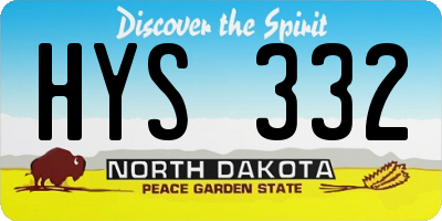 ND license plate HYS332