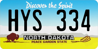 ND license plate HYS334