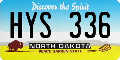 ND license plate HYS336