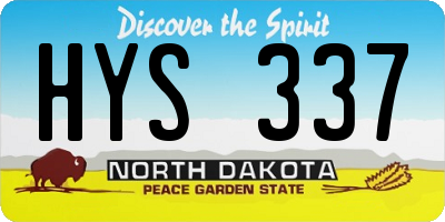 ND license plate HYS337