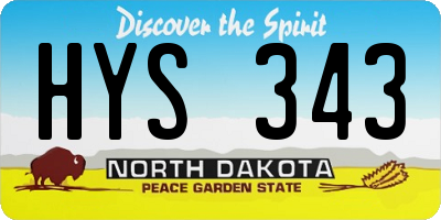 ND license plate HYS343