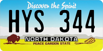 ND license plate HYS344