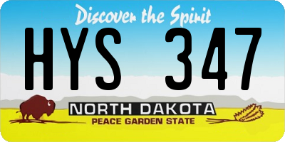 ND license plate HYS347