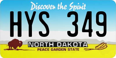 ND license plate HYS349