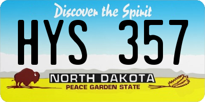 ND license plate HYS357